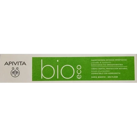 Apivita Bio-Eco Fluoridfreie Zahnpasta für Gingivitis, Plaque und Karies Fenchel & Propolis Ökologische Öko-Öko 75ml