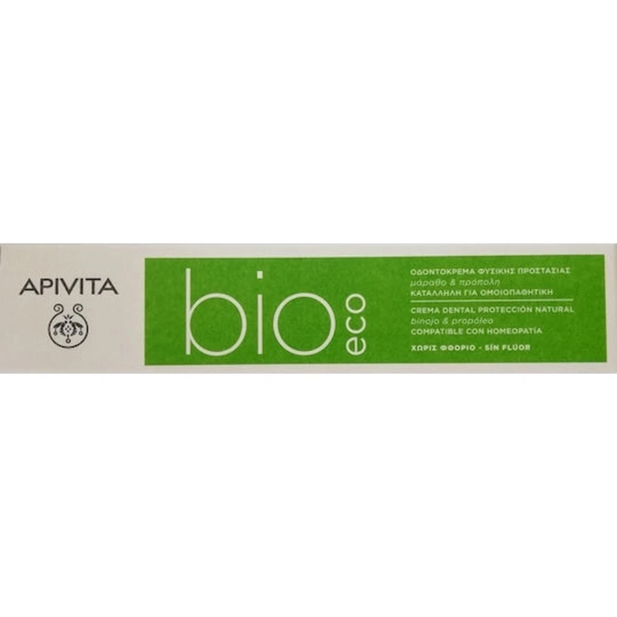 Apivita Bio-Eco Fluoridfreie Zahnpasta für Gingivitis, Plaque und Karies Fenchel & Propolis Ökologische Öko-Öko 75ml