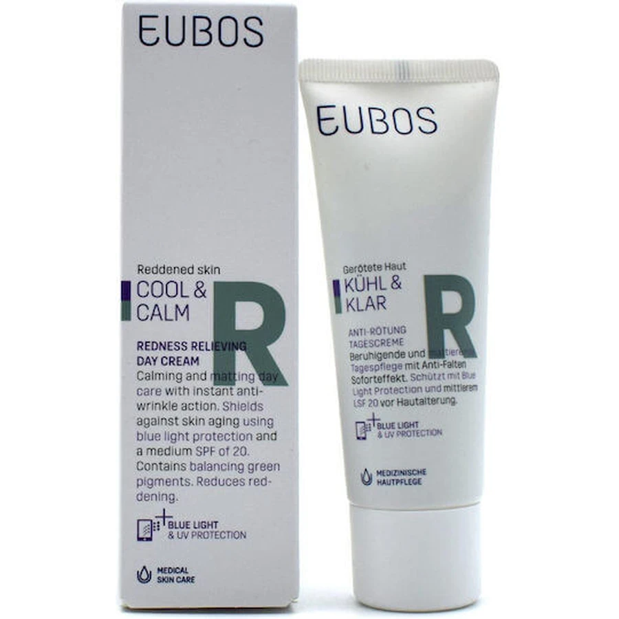 Eubos Cool & Calm Moisturizing Day Face Cream with SPF20 against Redness with Panthenol 40ml