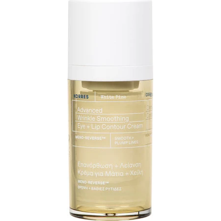 Korres White Pine Feuchtigkeitsspendende und Anti-Ageing Augen- und Lippencreme gegen Falten für reife Haut 15ml