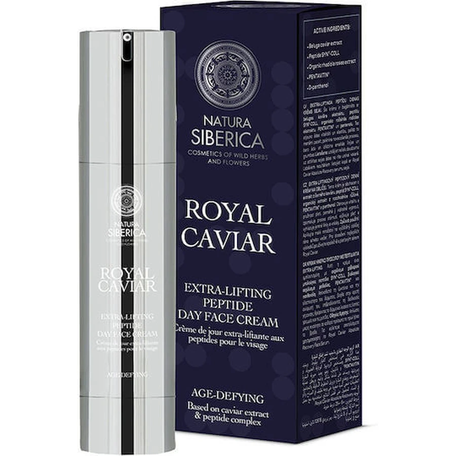 Natura Siberica Royal Caviar Royal Caviar Extra-Lifting Peptide 24h Crema de Día Facial Hidratante y Antiedad con Caviar y Péptidos 50ml