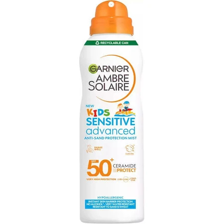 Garnier Sensitive Advanced Anti-Sand Waterproof Kinder Sonnencreme Spray SPF50 150ml