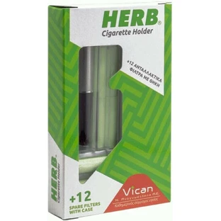 Vican Herb Herb Cigarette Holder Gold + 12 Filters + Silver Smoking Cessation Pouch 12pcs