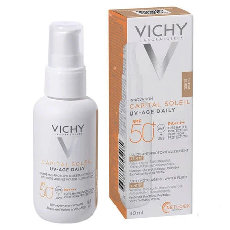 Vichy Capital Soleil UV-Age Daily Sun Protection Face Cream SPF50 with Light Pigment 40ml