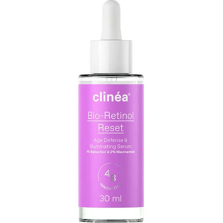 Clinea Bio-Retinol Reset Sérum visage hydratant et anti-âge avec Bakuchiol et Niacinamide pour l'éclat 30ml