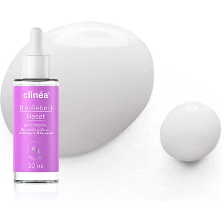 Clinea Bio-Retinol Reset Sérum visage hydratant et anti-âge avec Bakuchiol et Niacinamide pour l'éclat 30ml