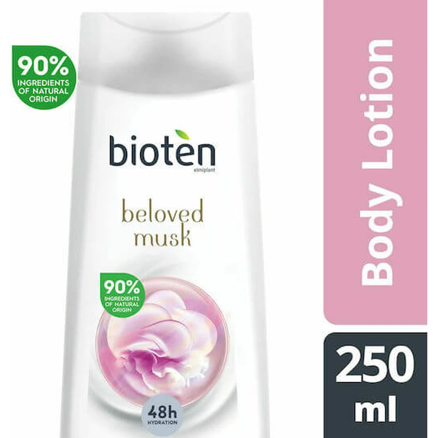 Bioten Beloved Musk Lotion hydratante pour le corps au parfum de musc blanc pour les peaux sèches/très sèches et sensibles 250ml