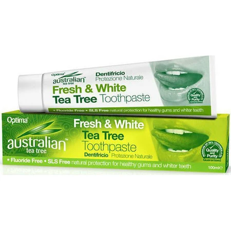 Optima Naturals Australian Tea-tree Fresh & White Fluoride-Free Toothpaste for Plaque and Cavities 100ml
