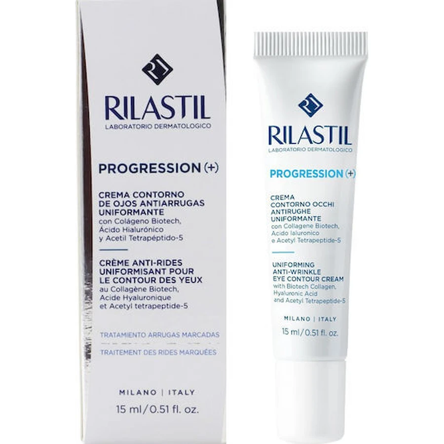 Rilastil Progression Anti-Falten und straffende Augencreme mit Hyaluronsäure und Kollagen 15ml