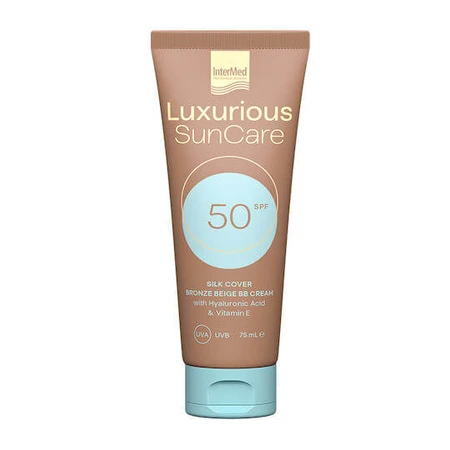 InterMed Luxurious Sun Care Waterbestendige Gezichtszonnebrandcrème SPF50 met Bronzen Beige Bronstint 75ml