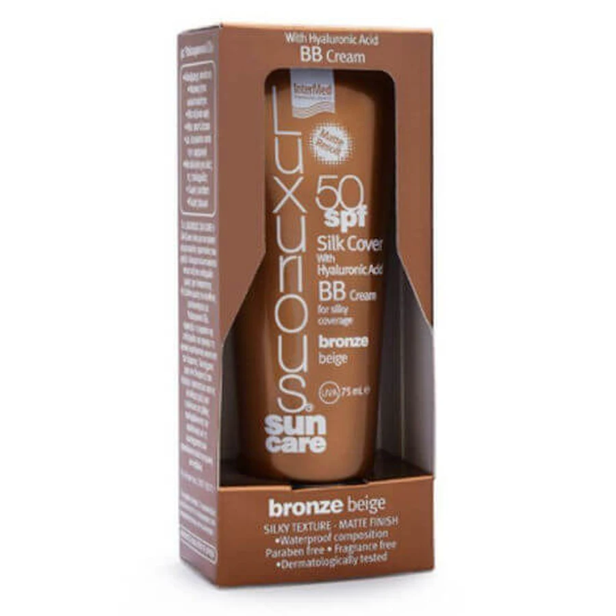 InterMed Luxurious Sun Care Waterbestendige Gezichtszonnebrandcrème SPF50 met Bronzen Beige Bronstint 75ml