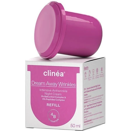 Clinea Dream Away Wrinkles Light Navulling Anti-Rimpel Nachtcrème met Hyaluronzuur en Bakuchiol 50ml