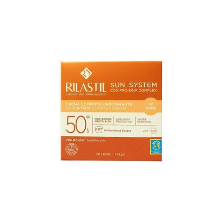 Rilastil Sun System kleurcorrector minerale zonbescherming gezichtspoeder SPF50 met pigment 02 Dore 10gr
