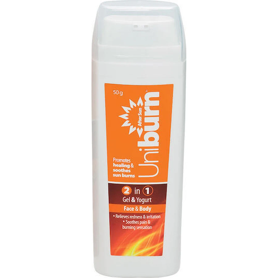 UNI-PHARMA Uniburn Gel Après Soleil Visage et Corps au Yoghourt et Acide Hyaluronique 50ml