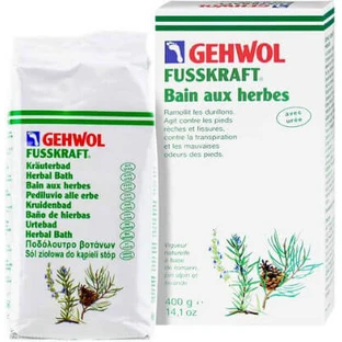 Gehwol Fusskraft Fusskraft Sels de bain nettoyants aux herbes pour les ampoules, les durillons et les callosités fissurées avec de l'urée 400gr