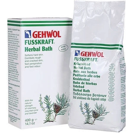 Gehwol Fusskraft Fusskraft Sels de bain nettoyants aux herbes pour les ampoules, les durillons et les callosités fissurées avec de l'urée 400gr