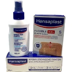 Hansaplast Kit para el cuidado de heridas Spray para heridas 100ml, almohadillas elásticas impermeables 20pcs y crema cicatrizante 50gr para Cicatrización
