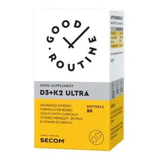 Vitamin D3 + K2 Ultra Good Routine, 30 soft gel capsules, Secom