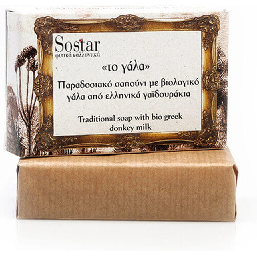 Sostar Savon traditionnel au lait d'ânesse bio, P Savon corporel au lait d'ânesse 100gr