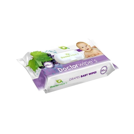 Toallitas húmedas Grapes Baby, 60 unidades, Doctor Wipes