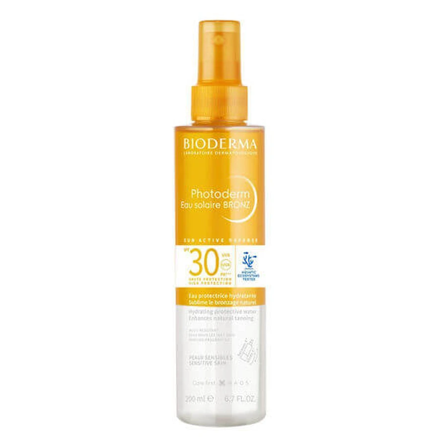 Bioderma Photoderm Eau Solaire Bronzing Body Sun Protection SPF30 Lichaamszonnebrandspray 200ml