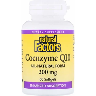 Natural Factors Coenzima Q10 200mg 60 cápsulas blandas