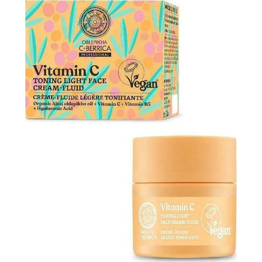 Natura Siberica C-Berrica Toning Light 24h Feuchtigkeitsfluid Gesichtscreme mit Vitamin C 50ml