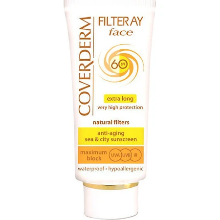 Coverderm Filteray Crème Waterprof Zonnebrandcrème Gezicht SPF60 50ml
