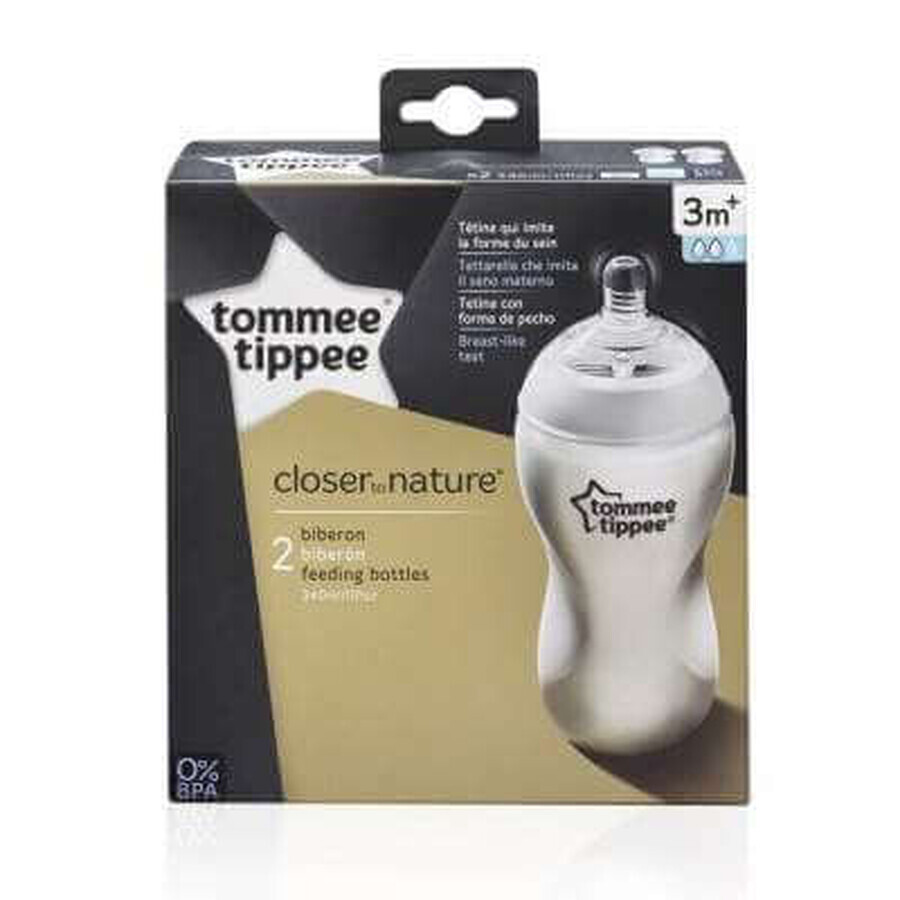 Comprar Set de 2 biberones con tetina de silicona Closer to Nature, +3 meses, 2x340 ml, 42262071, Tomme Tippee Set de 2 biberones con tetina de silicona Closer to Nature, +3 meses, 2x340 ml, 42262071, Tomme Tippee
