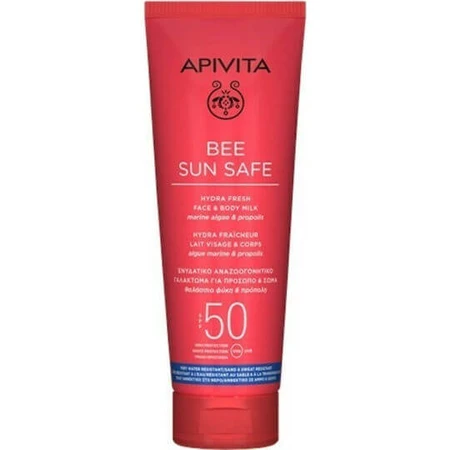 Apivita Hydra Fresh Milk Waterbestendige Zonnecrème voor gezicht en lichaam SPF50 100ml