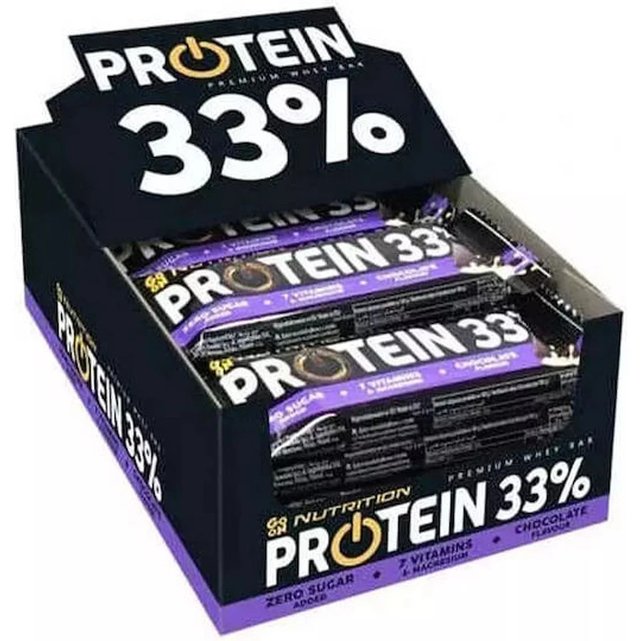 Go On Nutrition Premium Whey Batoane cu 33% Proteină & Aromă Ciocolată 25x50gr