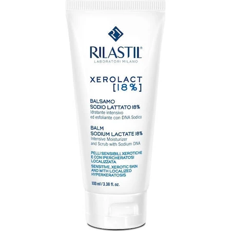 Rilastil Xerolact Balsam Natriumlactat 18% Natriumlactat 18% Feuchtigkeitsspendender regenerierender Balsam für atopische Haut 100ml