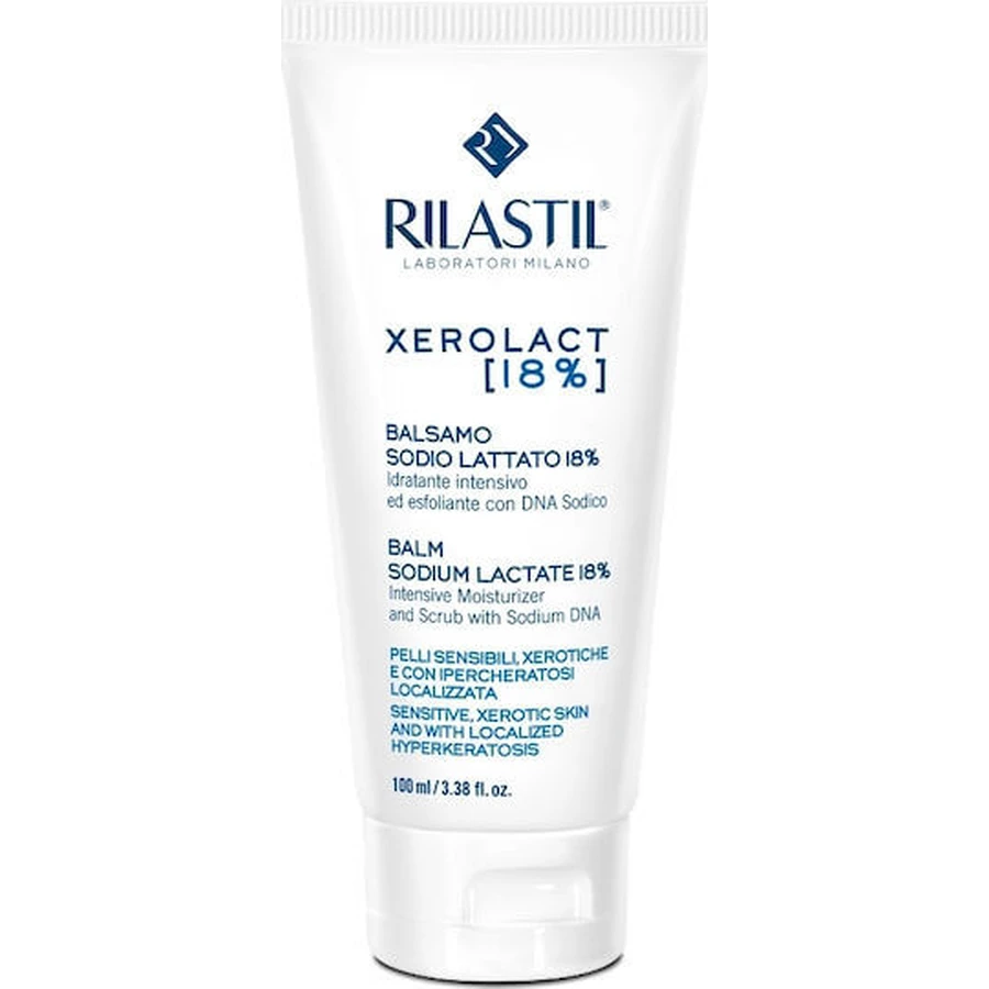 Rilastil Xerolact Balsam Natriumlactat 18% Natriumlactat 18% Feuchtigkeitsspendender regenerierender Balsam für atopische Haut 100ml