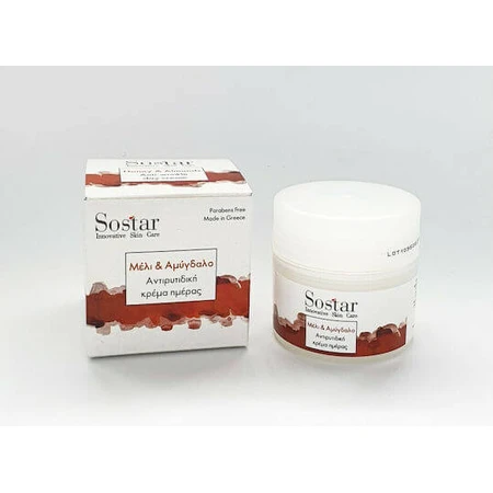 Sostar Focus Honing & Amandel Hydraterende en Anti-Ageing Gezichtscrème 24u met Aloë Vera 50ml