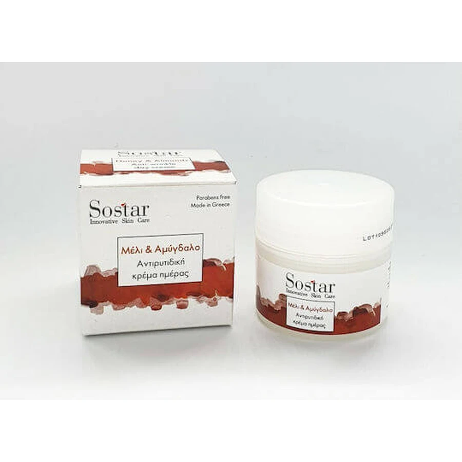 Sostar Focus Honing & Amandel Hydraterende en Anti-Ageing Gezichtscrème 24u met Aloë Vera 50ml