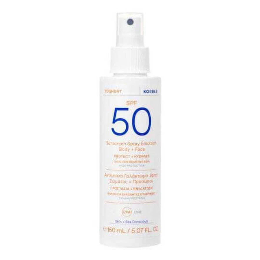 Korres Yoghurt Waterproof Gezicht en Lichaam Zonbescherming Spray SPF50 150ml