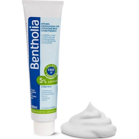 Bentholia Crema para Pieles Irritadas con D-pantenol Crema corporal regeneradora con Aloe Vera para todo tipo de pieles 100ml