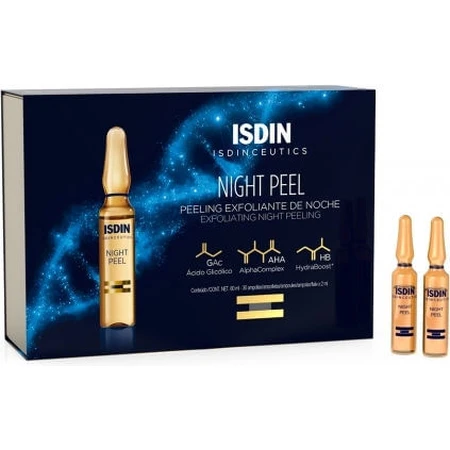 Isdin Isdinceutics Sérum de nuit hydratant et anti-âge pour le visage avec AHA pour l'éclat et la revitalisation 10x2ml
