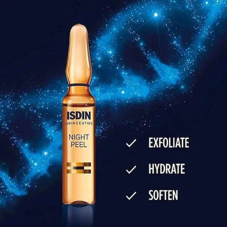 Isdin Isdinceutics Sérum de nuit hydratant et anti-âge pour le visage avec AHA pour l'éclat et la revitalisation 10x2ml