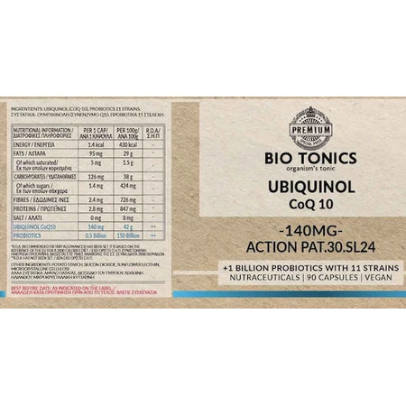 Bio Tonics Ubiquinol CoQ10 140mg 90 gélules végétales