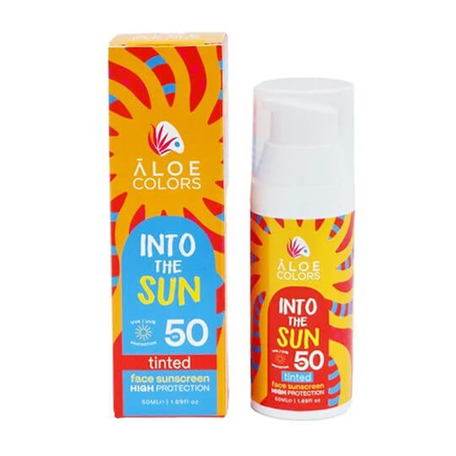 Aloe Colors Into The Sun Sun Protection Gezichtscrème SPF50 met Pigment 50ml