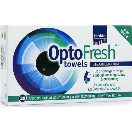 InterMed OptoFresh Augenlid Reinigungstücher für Allergie Allergie 20pcs