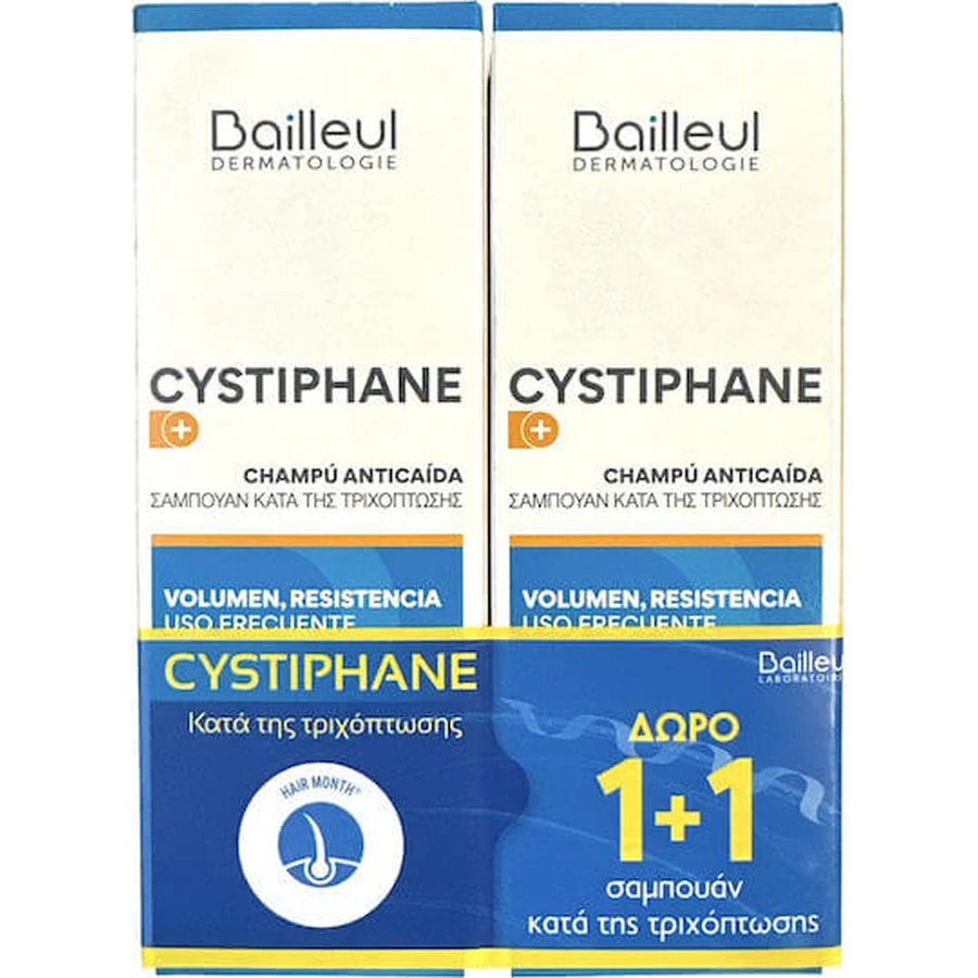 Bailleul Laboratoires Cystiphane Shampoo tegen haaruitval voor gevoelige hoofdhuid voor alle haartypes 2x200ml