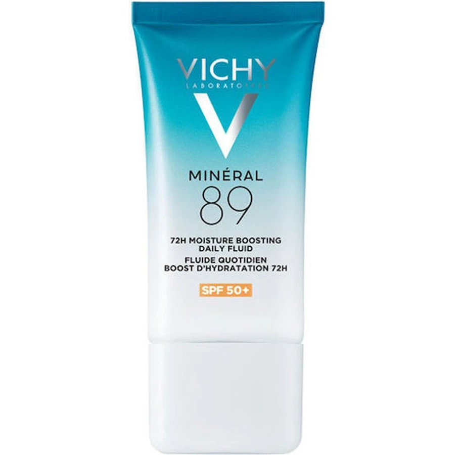 Vichy Mineral 89 Light 72h Moisturising Day Crème fluide hydratante visage avec SPF50 contre les imperfections avec Acide Hyaluronique 50ml