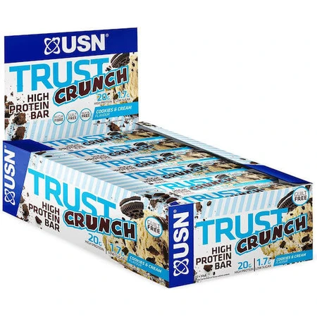 USN Trust Crunch Repen met 20gr Eiwit & Koekjes & Crème smaak 12x60gr