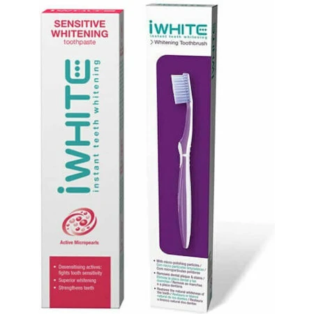 iWhite Pasta dentífrica blanqueadora para dientes sensibles y blanqueadora y cepillo dental Cepillo dental blanqueador instantáneo 75ml