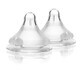 Rapid flow silicone teat, 2 pieces, Lansinoh