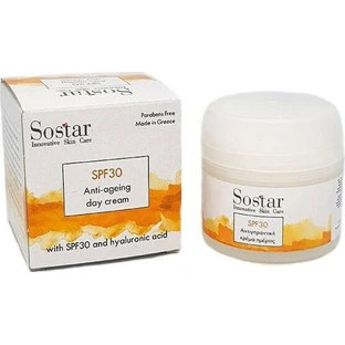 Sostar Focus Crema Facial de Día Hidratante y Antiedad SPF30 con Ácido Hialurónico y Pantenol 50ml