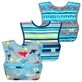 Lote de 3 baberos impermeables, Dinosaurios, Brotes verdes