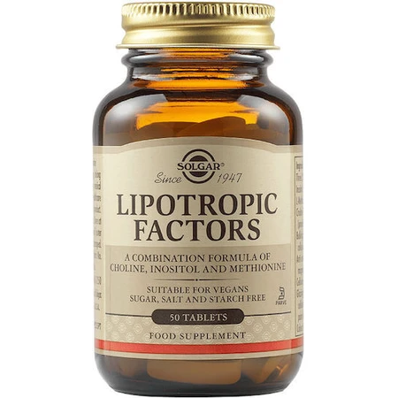 Solgar Factores Lipotrópicos con Sabor Sin Sabor 50 comprimidos
